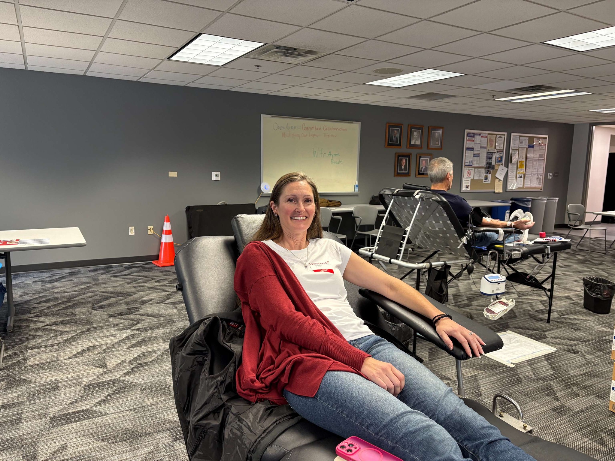Ayres staff blood drive participation.