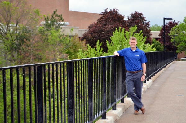 Intern on UW-Eau Claire footbridge