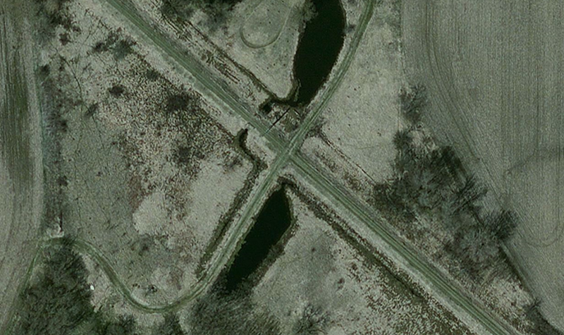 An overview aerial image of a utility line