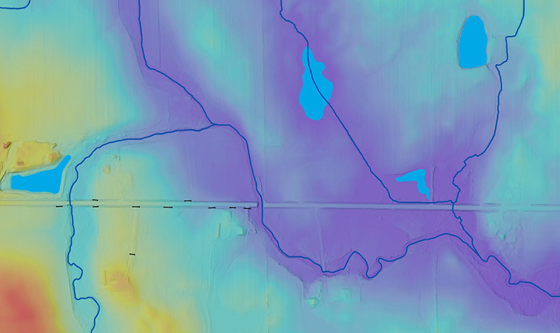 Example of elevation-derived hydrography