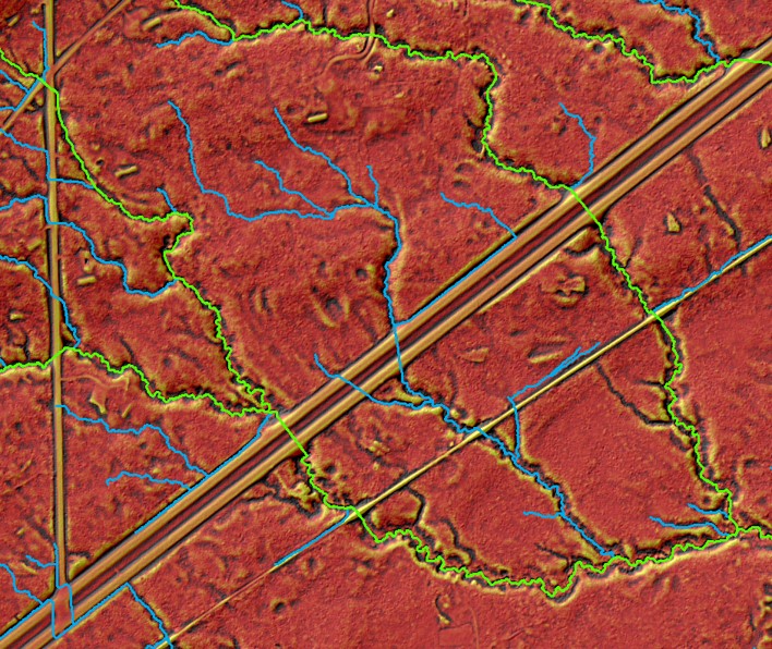 Alternate example of DEM lidar enhanced stream inventory