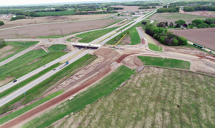 Photo of STH 29 and Brown CTH VV interchange in Pittsfield Wisconsin