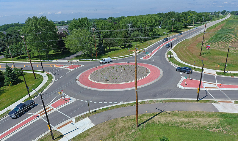 Example of elliptical roundabout in Wisconsin.