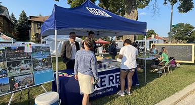 Outdoor Booth featuring Ayres Staff.